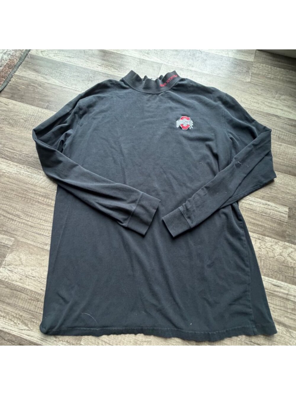 Ohio State Buckeyes Long Sleeve Black Mock Neck Shirt XL Colosseum